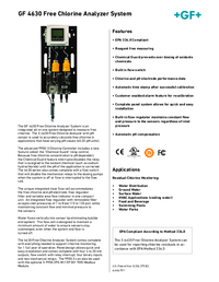 Thumbnail of document Data Sheet - 3-4630 Chlorine Analyzer System
